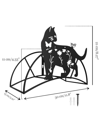 Black Cat Hose Hanger Metal WallMount HeavyDuty 125'5/8"﻿Garden Hose Holder - color: Butterfly Cat﻿ Garden Hose Holder