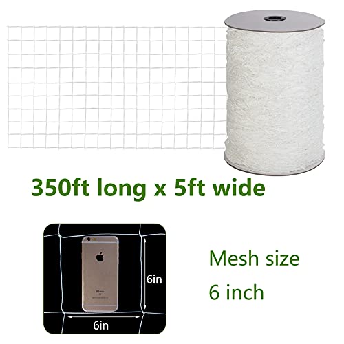 Soft Mesh Nylon Trellis Netting Roll - 5 x 350 ft Heavy Duty Garden Netting for Climbing Plants,Garden Melons Vegetables, Grape Racks, Hydroponic, 5x350ftnet