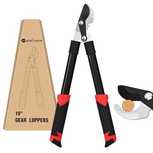 Yesker 19" Loppers Heavy Duty Branch Cutter Sharp Steel Blade Tree Trimmer up to 1" Diameter Cut Capacity Powerful Gear Action Lightweight Bypass Loppers Tools for Tree Trimming Garden Maintenance - size: 19" Loppers