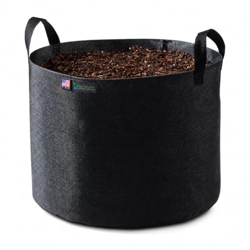 Grow Bag 20 Gallon Black, Planting Pots - Plant Grow Bags Pots Gardening Vegetable - Air Pruning Mesh Fabric Plant Container - with Handles - color: Black/Odgreen, size: 20 Gallon
