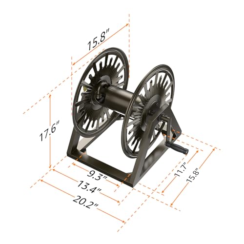 GOFORWILD Wall/Floor Mount Hose Reel, Holds 200-Feet of 5/8-Inch Hose