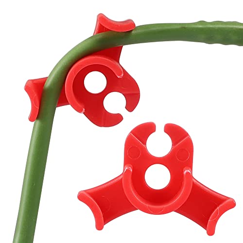 LucyPhy 30 Pack Plant Bender Angle Adjustable Plant Training Clips Low Stress Training Clips 90 Degrees Plant Stem(Circle Style,Red) - color: Red, size: 30Pack