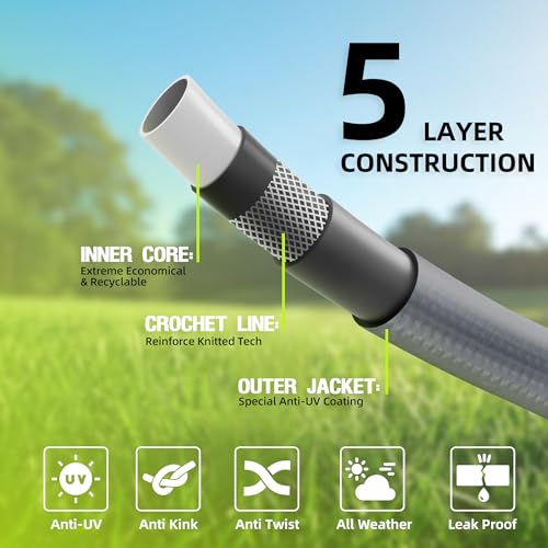Worth 12 ft Gray Short Leader Garden Hose 5/8”, Male to Female Fittings - size: 5/8 in. x 12 ft.
