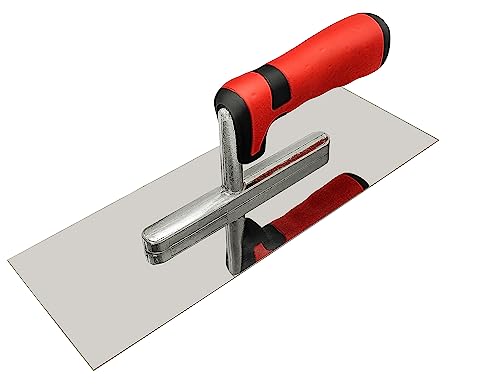 11" x 4" Stainless Steel Concrete Tools Flat Finishing Trowel, Soft Handle