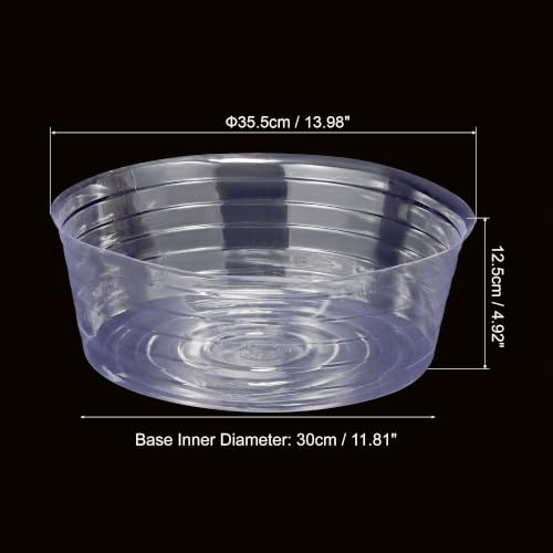 MECCANIXITY Plant Pot Saucer 14 Inch Plastic Round Flower Drip Tray for Indoor Outdoor, Clear Pack of 20 - size: 35.5x12.5cm