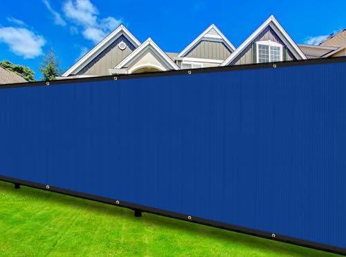 COARBOR 4' x 25' Fence Privacy Screen Heavy Duty Windscreen Fencing Mesh Shade Net Cover for Outdoor Wall Backyard Patio Deck and Porch, Blue - color: Blue, size: 0 4' x 25'