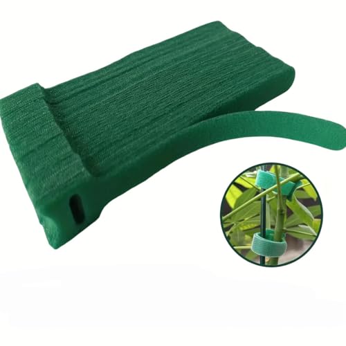 Green Reusable Plant Hook and Loop Tie Strap,Adjustable Flexible Garden Tree Support Band,0.4×5.9 Inch Weatherproof Plant Securing Tape for Vine Tomato Flower Climbing Fixing
