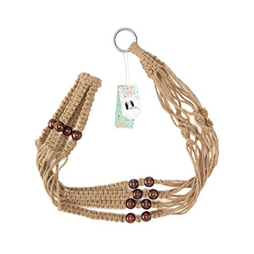 Mkono Macrame Plant Hanger Indoor 35 Inch Hanging Planter Basket Brown 2Pcs - color: Brown