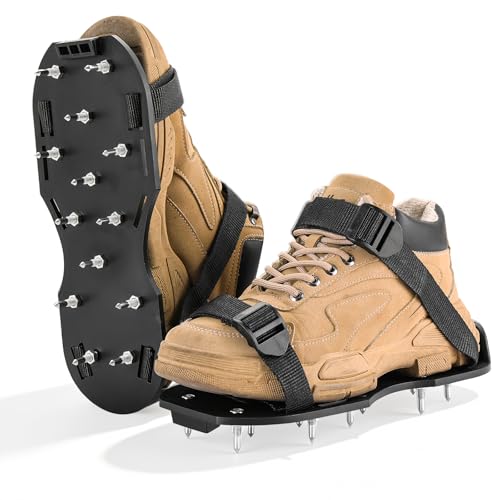 Lawn Aerator Shoes with 1.1''Spikes - color: Black