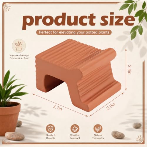 LemonRoad Extra Large Terra Cotta Cement Pot Feet for 20"-30" Pots