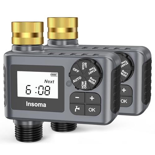 2-Packs Water Timer for Outdoor Garden Hose, Hose Timer with Rain Delay/Manual Mode, Automatic Drip Irrigation Controller System for Lawn Yard Garden Watering - color: Black, size: 1 Outlet - 2Pcs