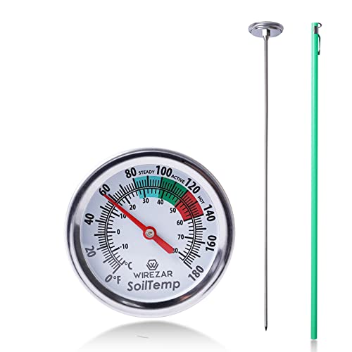 Backyard Compost Thermometer, 16 Inch Stainless Steel, Waterproof - size: 16''