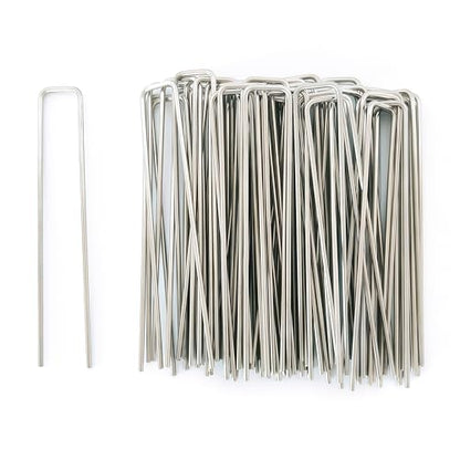 Atlantic Stainless Steel Landscape Staples Garden Stakes. (6"-Square-60pcs) - size: Square 6"x60pcs