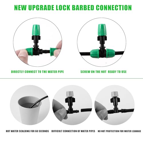 1/4" Lock Barbed Misting Cooling Drip Irrigation System - size: Medium Drip Irrigation Kit