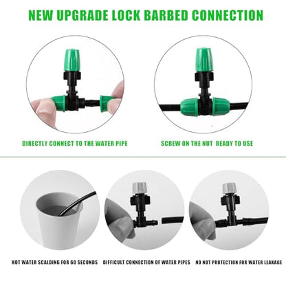 1/4" Lock Barbed Misting Cooling Drip Irrigation System - size: Medium Drip Irrigation Kit