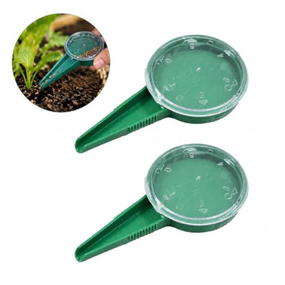 2pcs Green Seed Spreader, Handheld Seed Planter Tool, Portable Mini Garden Hand Planter Seeder Tool for Gardening Sowing