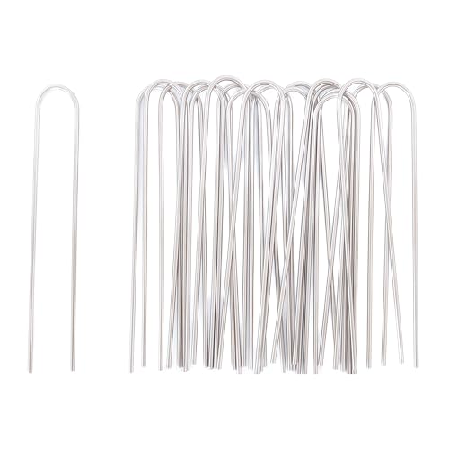 Atlantic Stainless Steel Landscape Staples Garden Stakes. (6"-U-20pcs) - size: U-shaped 6"x20pcs