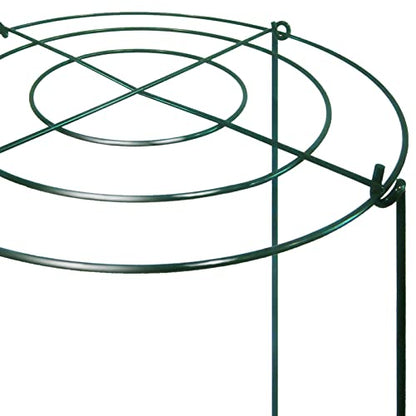 TCBWFY 8 Sets Peony Support Cage, 12" Dia x 24" High, Heavy Duty Metal Plant Support, Grow Through Hoops Grids, 4mm Legs, Green, Round - size: 12"DX24"H-8PCS