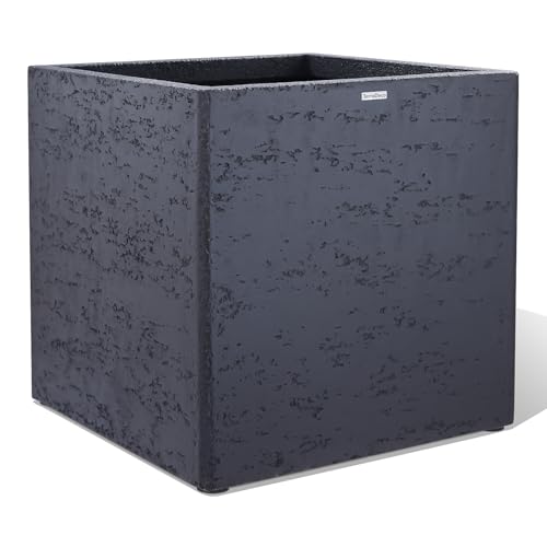 20" Large Square Outdoor Planter, Heavy‑Duty for Business & Home, Dark Gray - color: Charcoal Gray