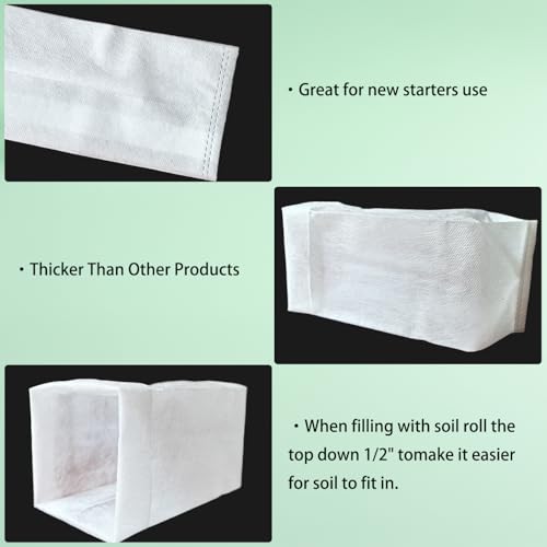 Belit 50 Pcs 10.2" H Deep Nursery Grow Bags, Non-Woven Plants Pots Container for Starting Rooted Plants Vegetable, Flower, Seedling Tree - color: White, size: 50 Pcs 7.5"x10.2"