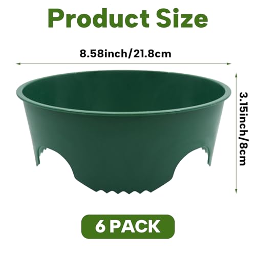 6 Pack 8.6-Inch Planting Grow Rings, Round Plant Support Garden Edging