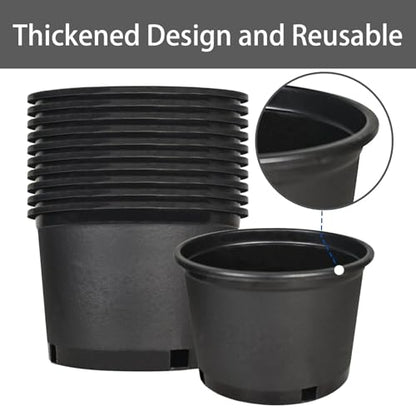 2 gallon Plant Nursery Pot 10-Pack 2 Gallon Short Plastic Garden Planter Pots Flower Seedling Injection Molded Container Seed Starting Pot Set for Indoor Outdoor Plants Seedlings Vegetables Black - size: Short 2 Gallon