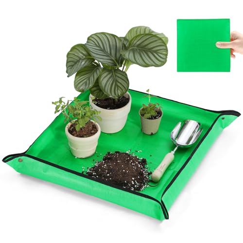 Repotting Mat Super Thick for Soil & Succulent Potting Mix 26.8"x 26.8" - color: Pale Green, size: 26.8" x 26.8"