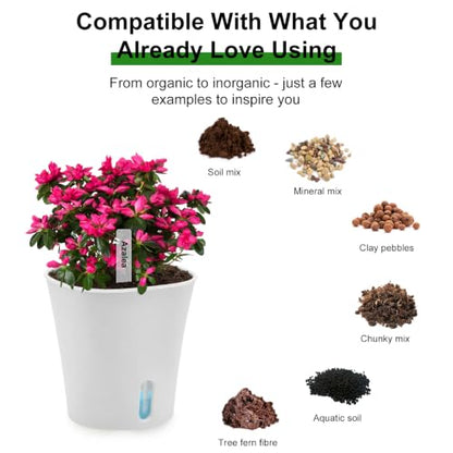4" Self Watering Pots for Indoor Plants, 8 Pack Clear Plant Pots with Drainage, Plastic Nursery pots for Cuttings, Seedlings, Herb, African Violet, Water Level Indicator (8, 4") - size: 4"