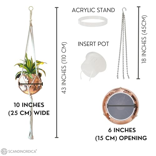 SCANDINORDICA Disco Ball Planter, Value Package, 10-inch Rose Gold - size: 10" Rose Gold