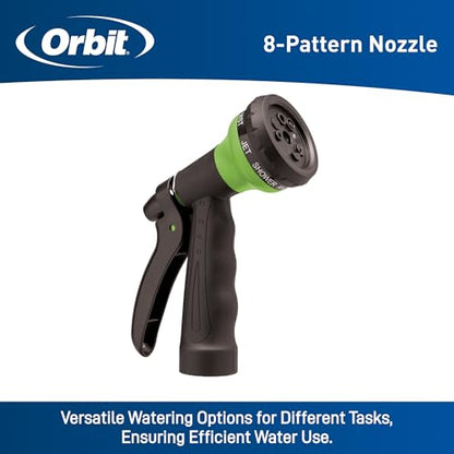 Orbit Coil Garden Hose, 25 ft, with 8-Pattern Nozzle, Green - 26380 - color: Green, size: 25 ft