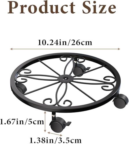 2-Pack Plant Caddy with Wheels, 360° Lockable Plant Stand with Wheels. - size: 2 Pack