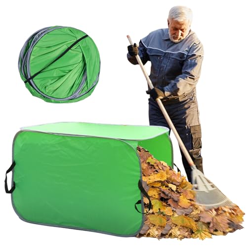 80 Gallon Leaf Collector Bag, Collapsible Trash Can Yard Waste Bag, Portable Pop Up Leaf Bags, Reusable Yard Garden Bags for Leaves Lawn Trash
