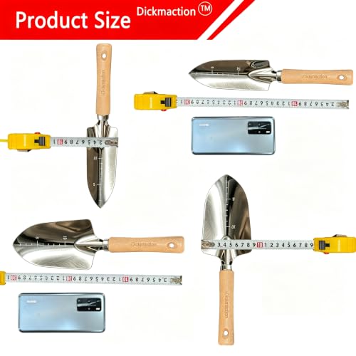 2 Pack Garden Trowel Set Stainless Steel Hand Shovel with Measurement Marks for Digging Planting and Transplanting Garden Work