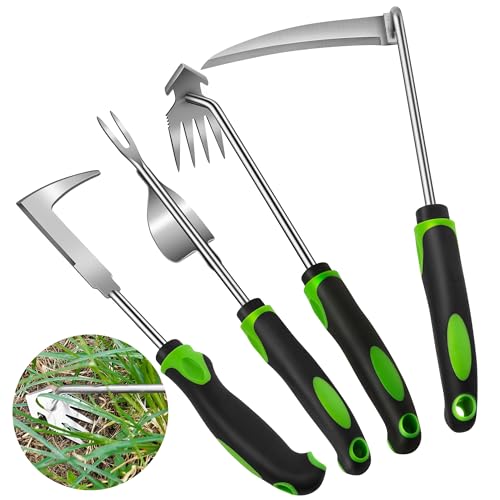 Weed Puller Tool, 4 Pack Stainless Steel Weeding Tool