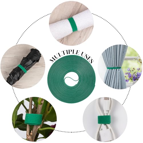 4 Roll Plant Tape Garden Ties, 131 Ft Green Plant Ties for Climbing Plants, 1/2" Adjustable Twist Ties for Plants Support, Reusable Nylon Gardening Tape for Growing, Home, Office - size: 4 Roll,131Ft