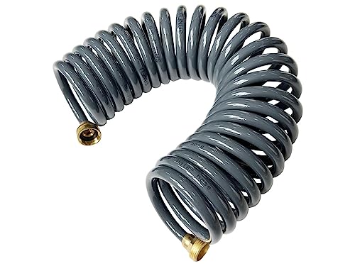 SANFU PU Recoil Garden Water Hose 3/8"ID(9 x 12.2mm) x 25FT, Gray(25') - size: 25FT