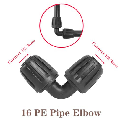 QRITY 1/2 Inch Irrigation Tubing Elbow Fittings Barbed Connectors, 1Pcs - size: D
