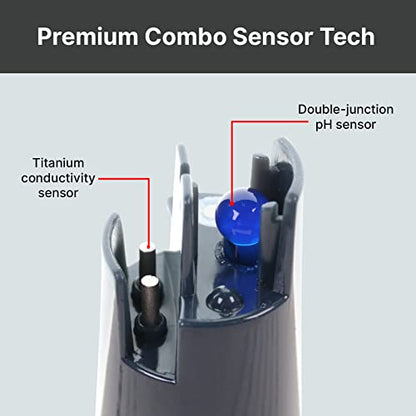 Apera Instruments AI104G GroStar Series GS4 pH/EC/500ppm/700ppm Combo 5-in-1 Pen Tester Kit with Replaceable Double-Junction pH/EC Probe for Hydroponics Water Quality Testing, Gen II - style: pH/EC/ppm