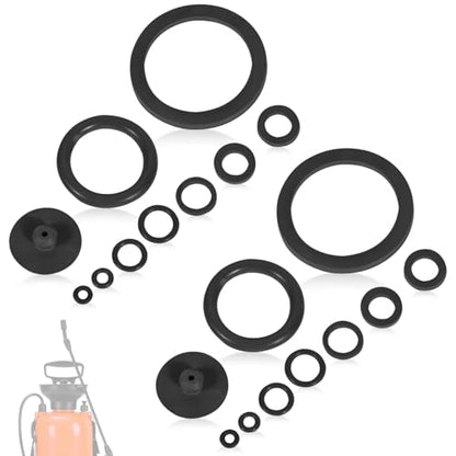 20Pcs Sprayer Seal Rings Kit - NBR Rubber O-Rings & Gaskets Replacement for Most 1 Gallon (3L), 1.3 Gallon (5L), 2 Gallon (8L) Garden Pressurized Hand Sprayers - Durable Pump Repair Parts - color: black -2 pack