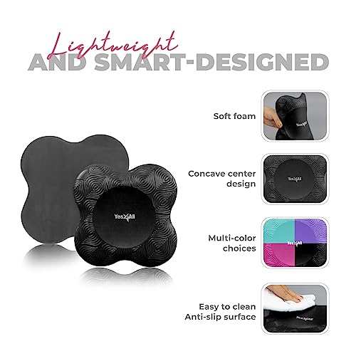 Yes4All Yoga Knee Pads, Thick Cushion for Knee & Elbow, Set of 2