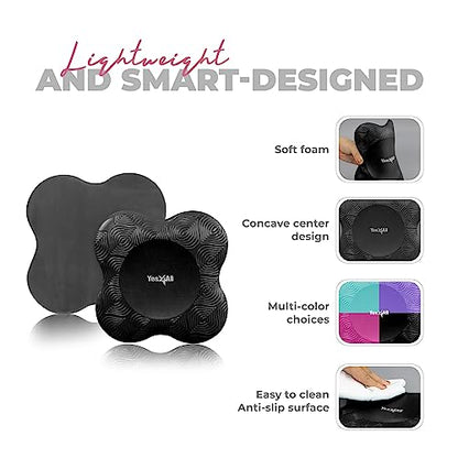 Yes4All Yoga Knee Pads, Thick Cushion for Knee & Elbow, Set of 2