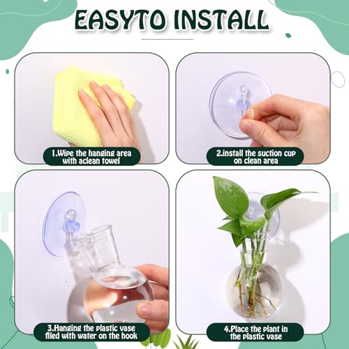 Baderke 12 Pack Suction Cup Vase, Window Propagation Glass Planter, Bulb