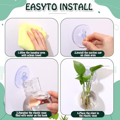 Baderke 12 Pack Suction Cup Vase, Window Propagation Glass Planter, Bulb