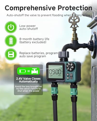 Sprinkler Timer, Programmable Hose Timer for Automatic Watering - size: 2 Outlet
