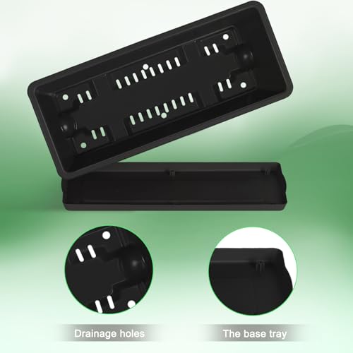 CADUKE 6 PCS Railing Planter Boxes, Black Planter Boxes with Bracket - color: Black