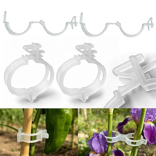 150Pcs Tomato Clips for Climbing Plants/String Trellis,2026 Adjustable Ties for Gardening,Plant Support Clips for Tomato Vine Clips,Plant Fixing Clips,Grape and Vine Vegetables（Transparent） - color: Transparent