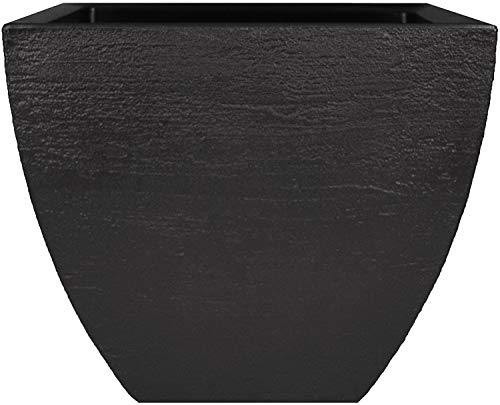 Tusco Products MSQ20BK Modern Square Garden Planter, 20-Inch, Black - color: Black, size: 20 Inch