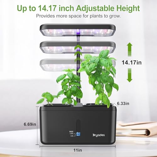 Indoor Garden System 19 Watt LED Growing Light Upgrade 2 Self-Watering Soil-Cultivated Growing Pots Gardening Gifts for Mom Plant Pot for Vegetables Herbs Tomato(No Seeds&Soil) - color: Black-a