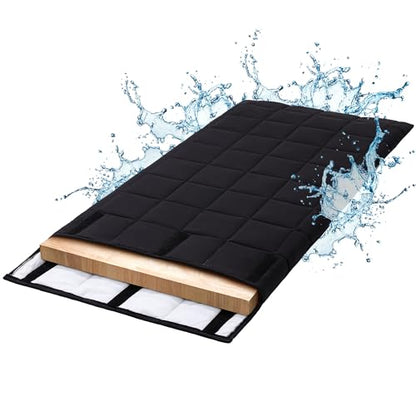 BALAPET Padded Table Leaf Storage Bag, 54 x 28 in, Fits Dining Table Leaves up to 52 x 25 in, Water-Resistant Quilted Cover with Soft Lining and Adjustable Hook-and-Loop Closure, Black, 1 Pack