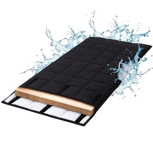 BALAPET Padded Table Leaf Storage Bag, 54 x 28 in, Fits Dining Table Leaves up to 52 x 25 in, Water-Resistant Quilted Cover with Soft Lining and Adjustable Hook-and-Loop Closure, Black, 1 Pack